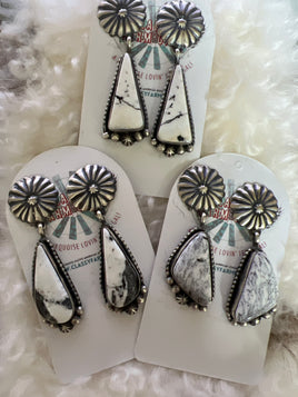 Blaine Yellowstone White Buffalo Drop Earrings