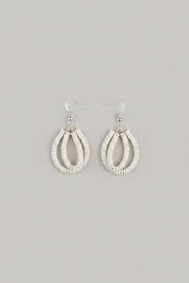 Ramona Bird Doble Strand Clam Shell Heishi Earrings
