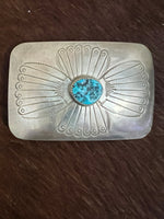 
              JoAnn Begay Natural Kingman Sterling Silver Belt Buckle
            