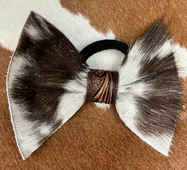 Cowhide & Tooled Leather Bow