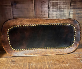 Wooden Cowhide Tray