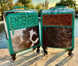 Tooled Leather Cowhide Luggage