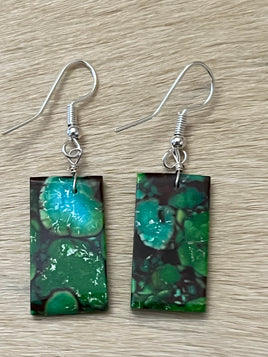 Jameson Pete Green Turquoise Slab Hook Earrings