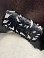 
              Cowhide Tooled Leather Glass Case
            