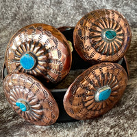 
              Justin Concha Copper Turquoise Sampler Belt
            