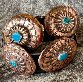 Justin Concha Copper Turquoise Sampler Belt