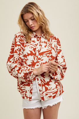 Wishlist Floral Button Up Blouse
