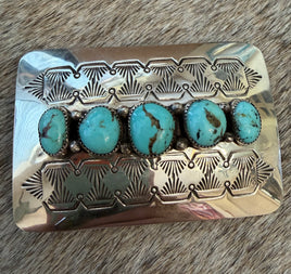 Joann Begay 5 Stone Kingman Belt Buckle