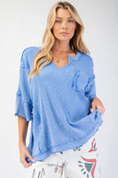 
              Easel Mineral Washed Thermal Knit Top
            