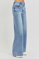 
              Risen High Waist Wide Leg Pintuck Jean
            