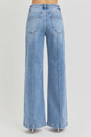 
              Risen High Waist Wide Leg Pintuck Jean
            