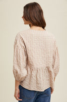 
              Wishlist Striped 3/4th Balloon Sleeve Blouse
            