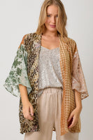 
              Mystree Mixed Print Burn-Out Wrap Kimono
            