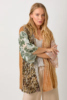 
              Mystree Mixed Print Burn-Out Wrap Kimono
            