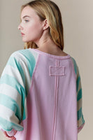 
              Sweatshirt with Contrast Sleeves
            