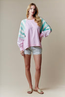 
              Sweatshirt with Contrast Sleeves
            