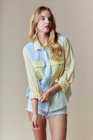 
              Multi Stripe Button Up Long Sleeve Shirt
            