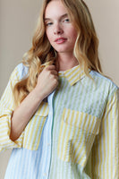 
              Multi Stripe Button Up Long Sleeve Shirt
            