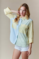 
              Multi Stripe Button Up Long Sleeve Shirt
            