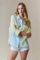 
              Multi Stripe Button Up Long Sleeve Shirt
            