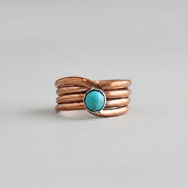Yolanda Skeets 4 Roll Kingman Copper Ring