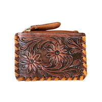 
              Tooled Leather & Cowhide Coin Pouch
            