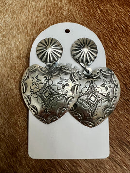Vincent Platero Heart Dangle Earrings