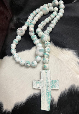 Cross Rosary Clay Garland