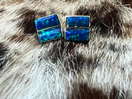 Juanita Tucson Opal Inlay Stud Earrings