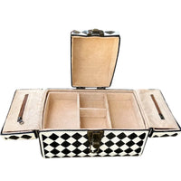 
              Checkered Tooled Leather Jewelry Box
            