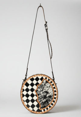 Checker & Cowhide Canteen Bag