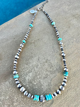 18"-20" Turquoise Graduated Pearl Necklace