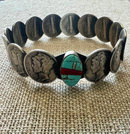 James McCabe Liberty Dime Kingman/Coral Cobblestone Bangle