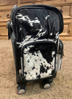 
              Checkered Leather & Cowhide Rolling Backpack
            