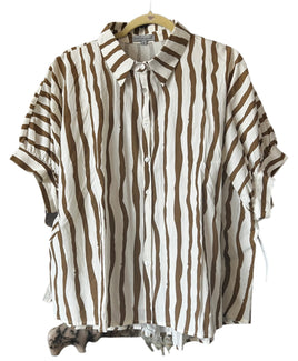 Wishlist Striped Button Up Blouse