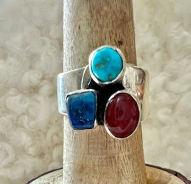 S Willie Multi Stone Band Ring
