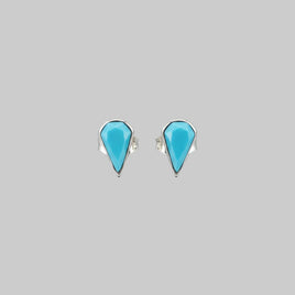 Turquoise Tear Drop Stud Earrings