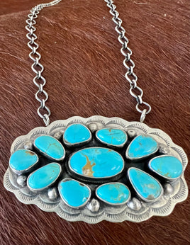 Cordell Platero Cluster Kingman Bar Necklace