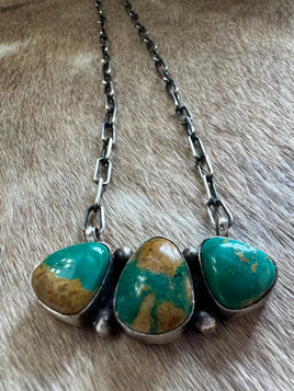 Robinson Martinez Kingman 3 Stone Bar Necklace