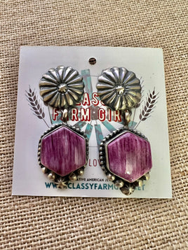 Blaine Yellowstone Purple Spiny Drop Earrings