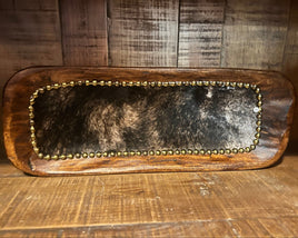 Wooden Cowhide Tray