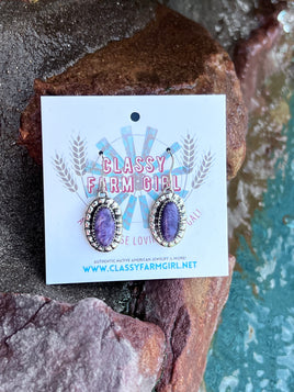 Charoite S Hook Earrings