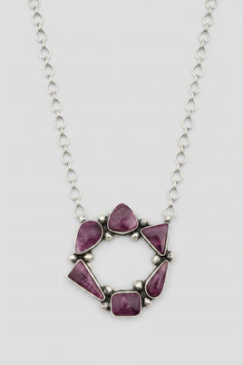 Bonnie Benally Purple Spiny Circle of Life Necklace