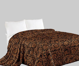 Mia Brown Floral Throw Blanket