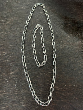 Link Sterling Silver Necklace & Bracelet
