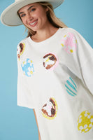 
              Easter Egg & Bunny Sequin Embroidery Top
            