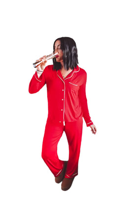 She + Sky Red Pajama Set