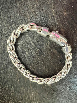 Braided Link Chain Sterling Silver Bracelet