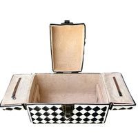 
              Checkered Tooled Leather Jewelry Box
            
