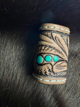 Tooled Leather Scarf Slider